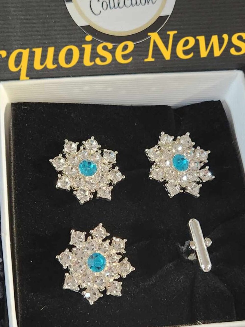 SADDLE BLANKET LINKS TURQUOISE NEWSTAR for Horse Show Numbers by Ornaments